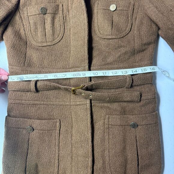 Vintage Ladybug 100% wool coat brown size 5 juniors women’s 1960s jacket belted - Picture 10 of 13